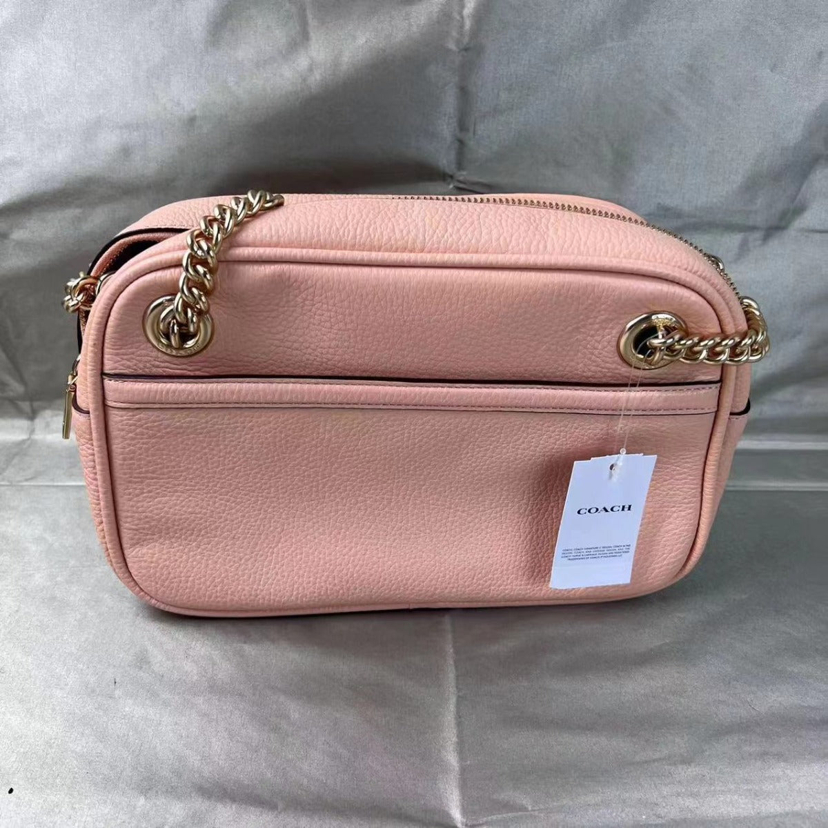 Coach CA143 Cammie Chain Shoulder Bag With Floral Whipstitch In Faded Blush Multi Coach CA143 Cammie Chain Shoulder Bag With Floral Whipstitch In Faded Blush Multi